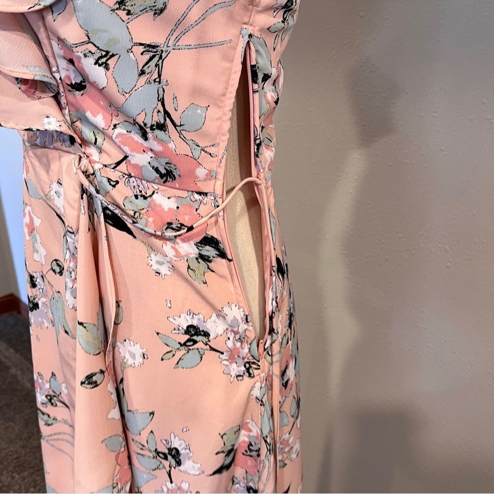 Floral Pink Ruffle Maxi Dress - Picture 4 of 15